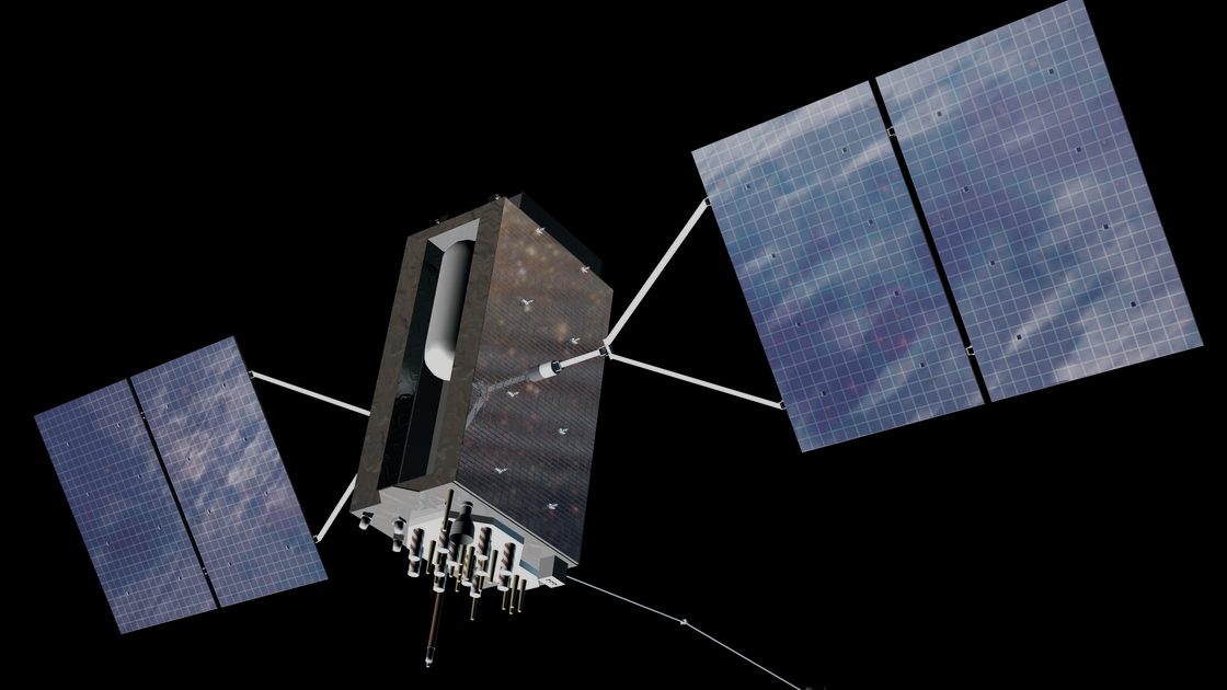 Satellite GPS en orbite, vue d'artiste